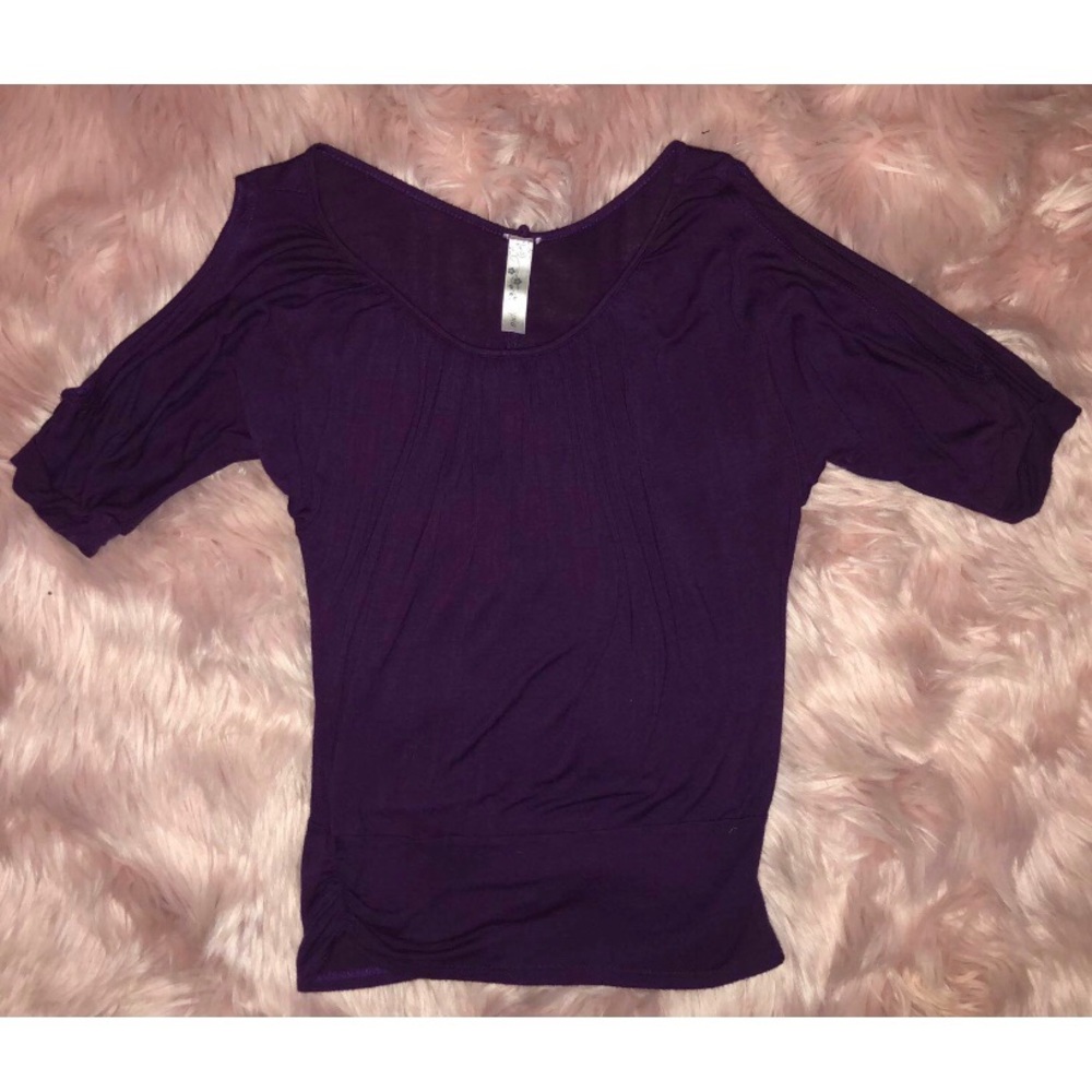 Topia purple open shoulder top